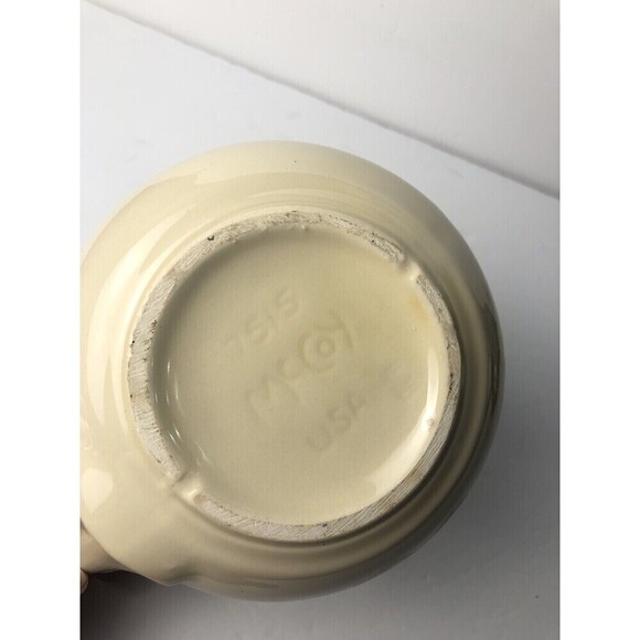 McCOY USA Pottery Pitcher 48 Oz Vintage 1960's Grapes Fruit Nuts 7515 Brown - Picture 4 of 6